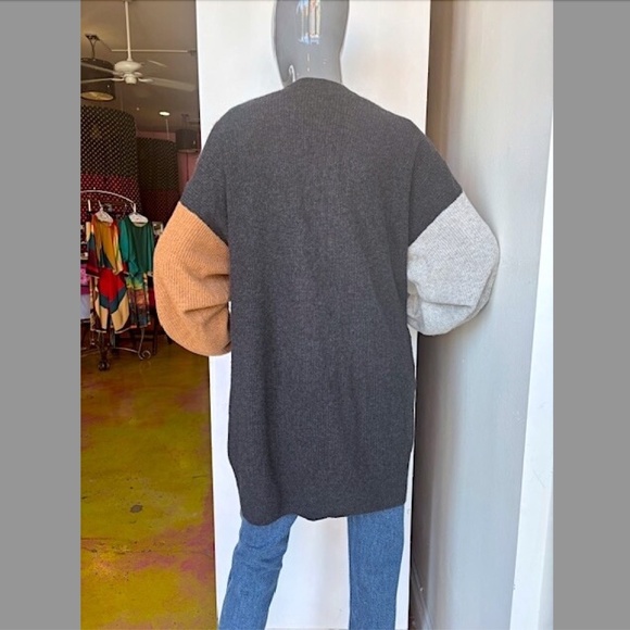 SPLENDID Collection Cashmere Open-Front Color-Blocked Cardigan EUC/sz L - Picture 9 of 12